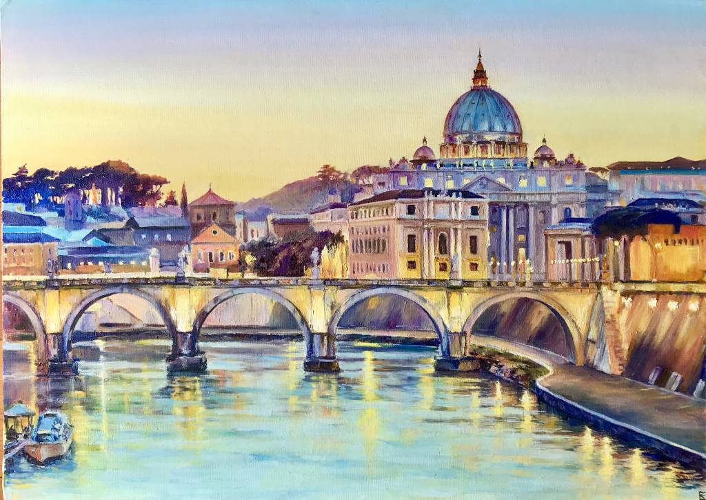 Lights of Rome 50x70cm oil paint on canvas by Balla Elena